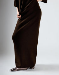 Khaki Brown Knitted Maxi Skirt