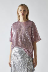 Sugar Pink Sequin Oversized T-Shirt