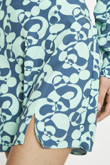 Green-Abstract-Bubble A-Line Mini-Skirt