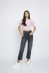 Candy-Pink- Floral Crop-Jumper