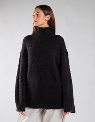Black High Neck Oversized Jumper