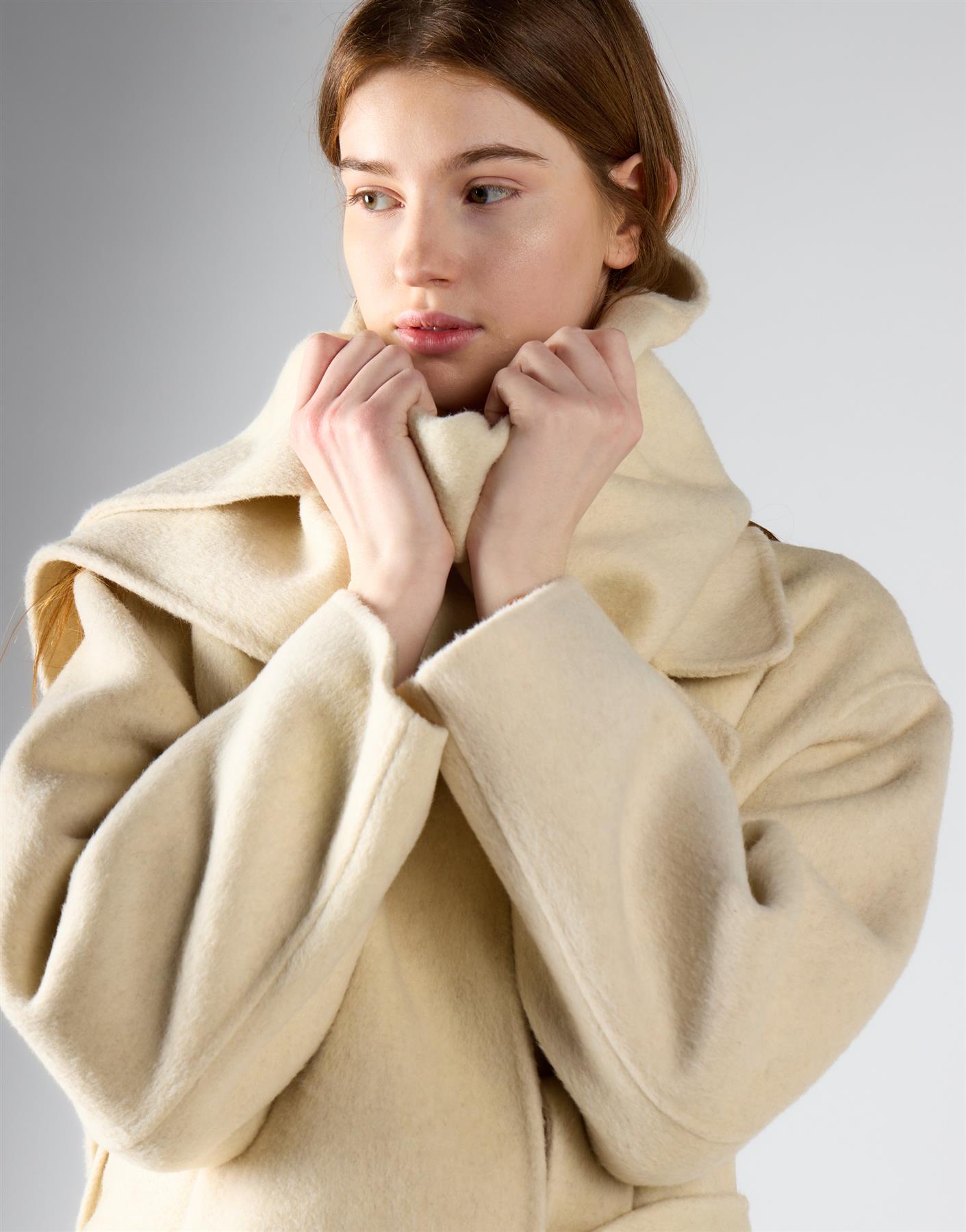Cream Belted Coat