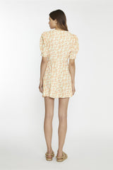 Muskmelon-Multi-Ditsy Wrap Mini-dress