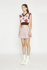 Rose Pink Pleated Mini-Skirt