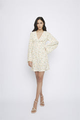 Orange Ditsy-Floral Mini-Dress