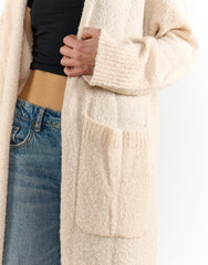 Dark-Cream Oversized Longline-Cardigan