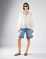 White Tie Chiffon Blouse