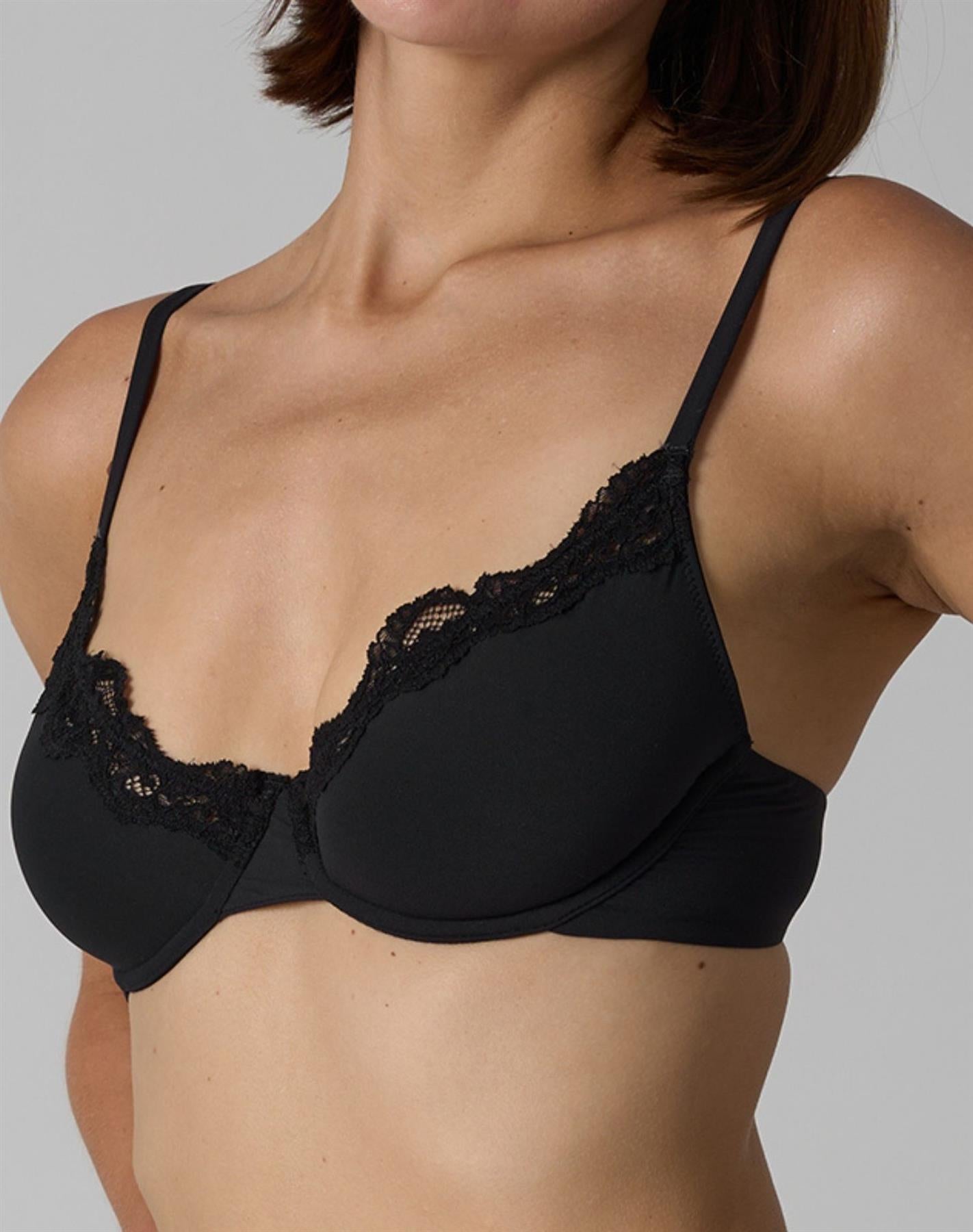 Agon Black Lace-Trimmed Bra