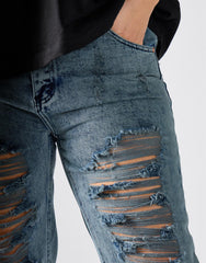 New Grey Denim Ripped Jeans