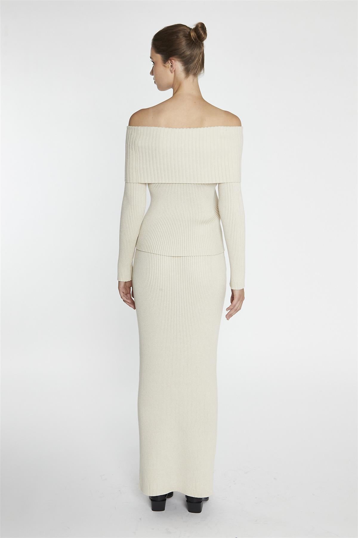 Pencil Maxi Skirt - Light Stone