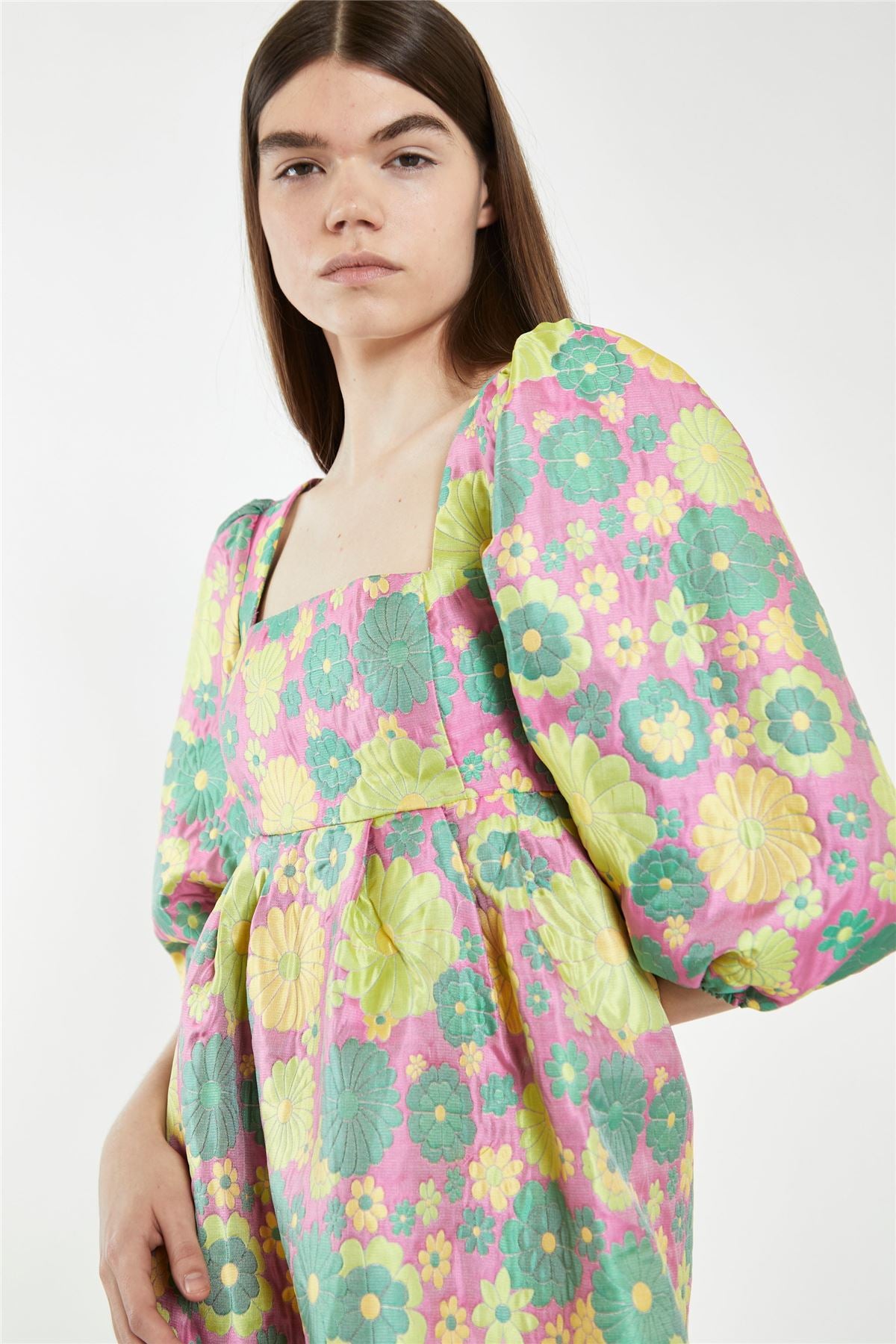 CK6940-PINK 60S FLOWER JACQUARD