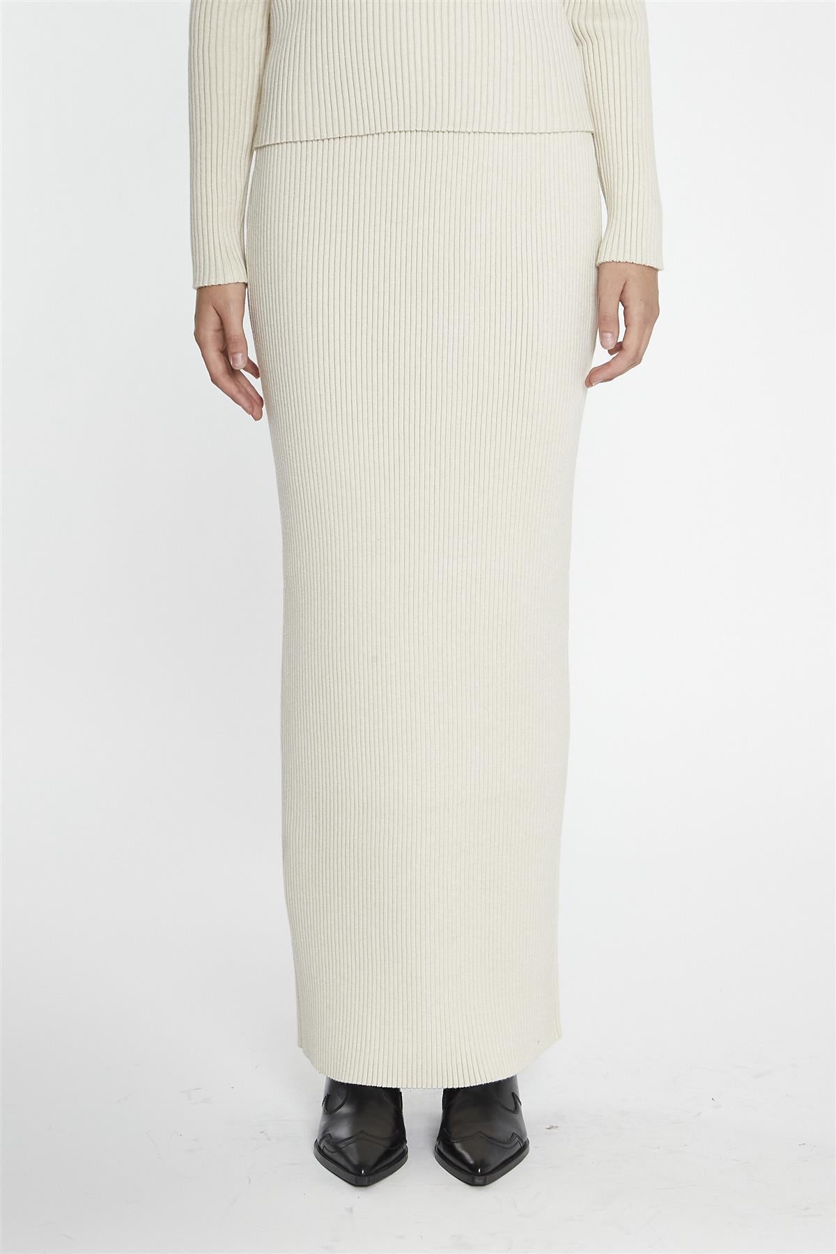 Pencil Maxi Skirt - Light Stone