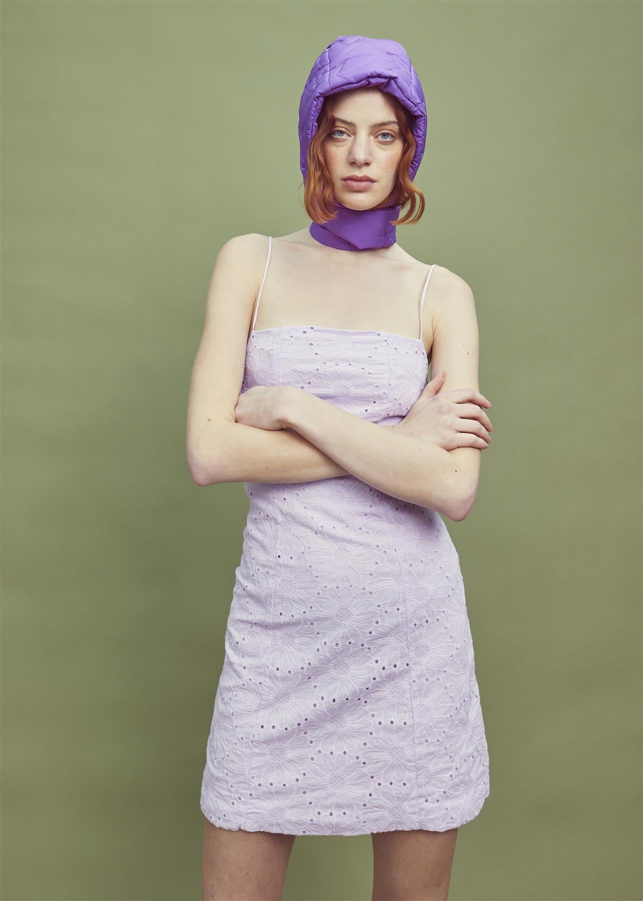 Lilac Strappy Mini Dress