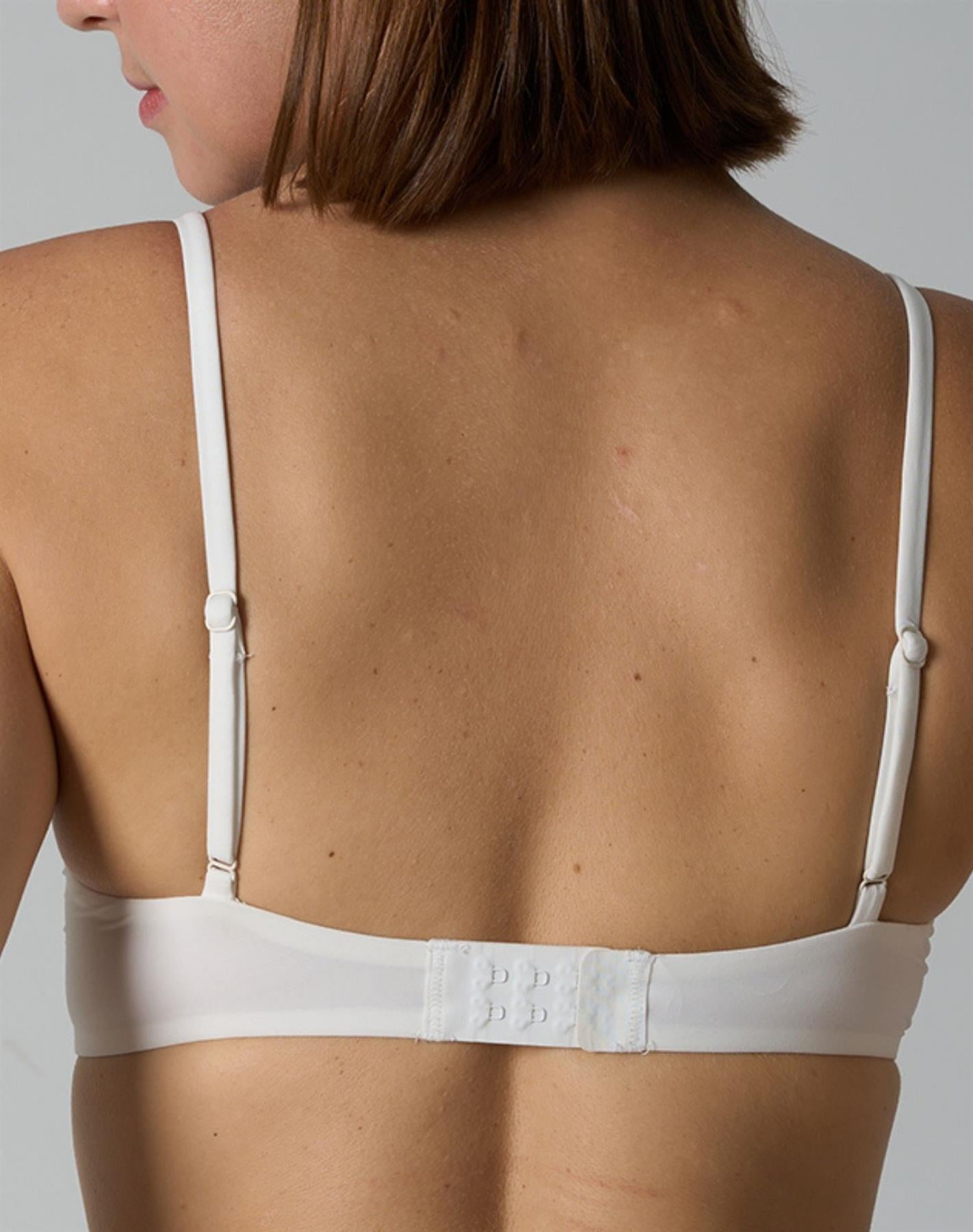 Agon White Lace-Trimmed Bra
