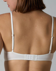 Agon White Lace-Trimmed Bra