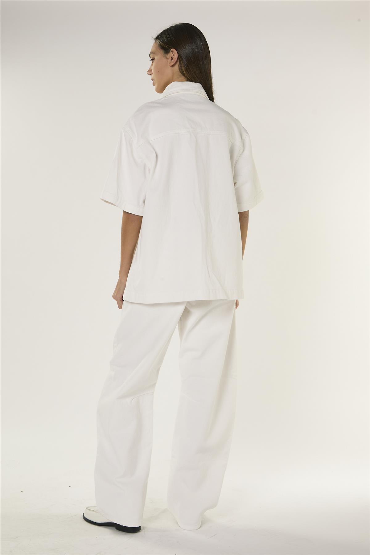 White Barrel Leg Jeans