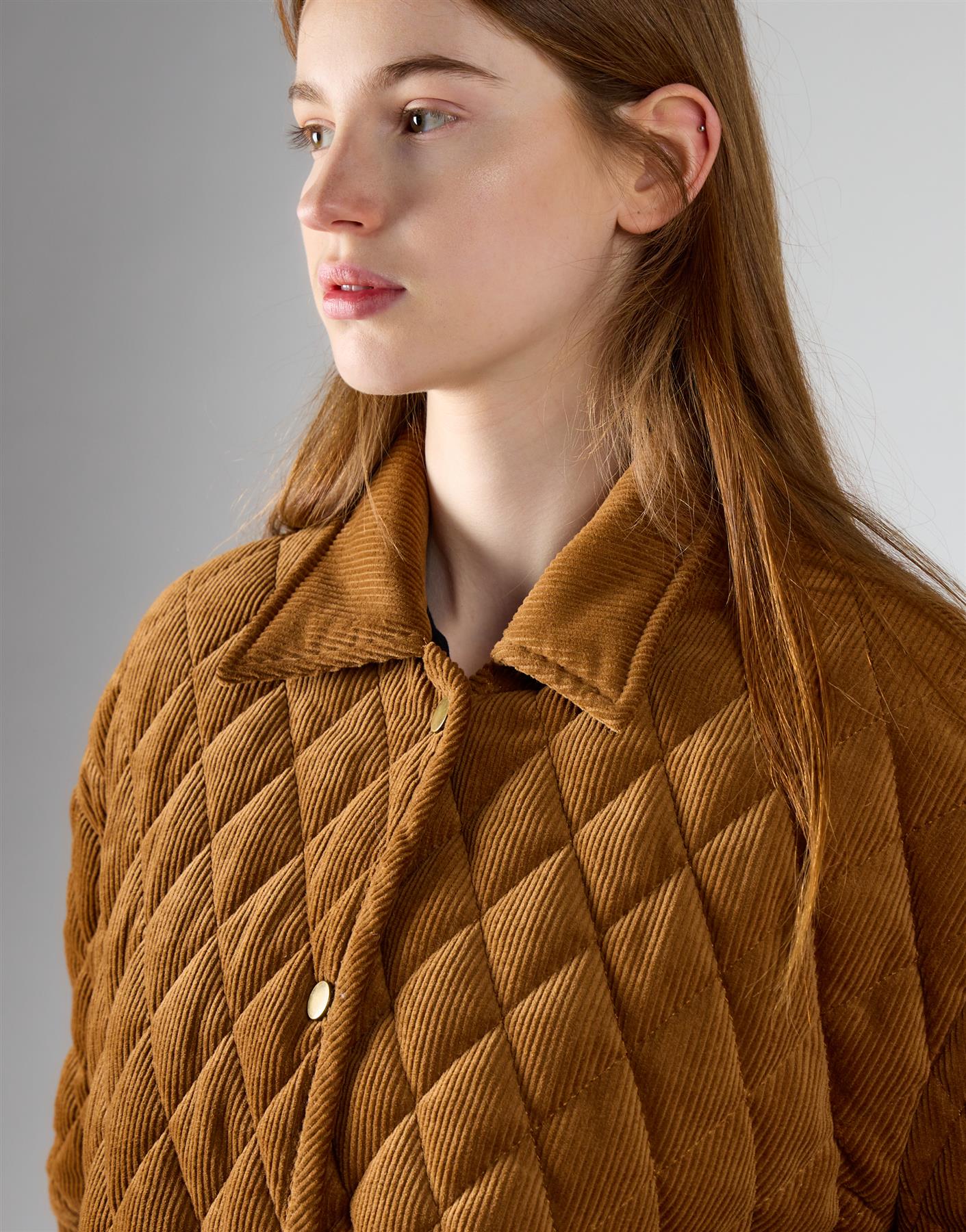 Tan Padded Shacket Jacket