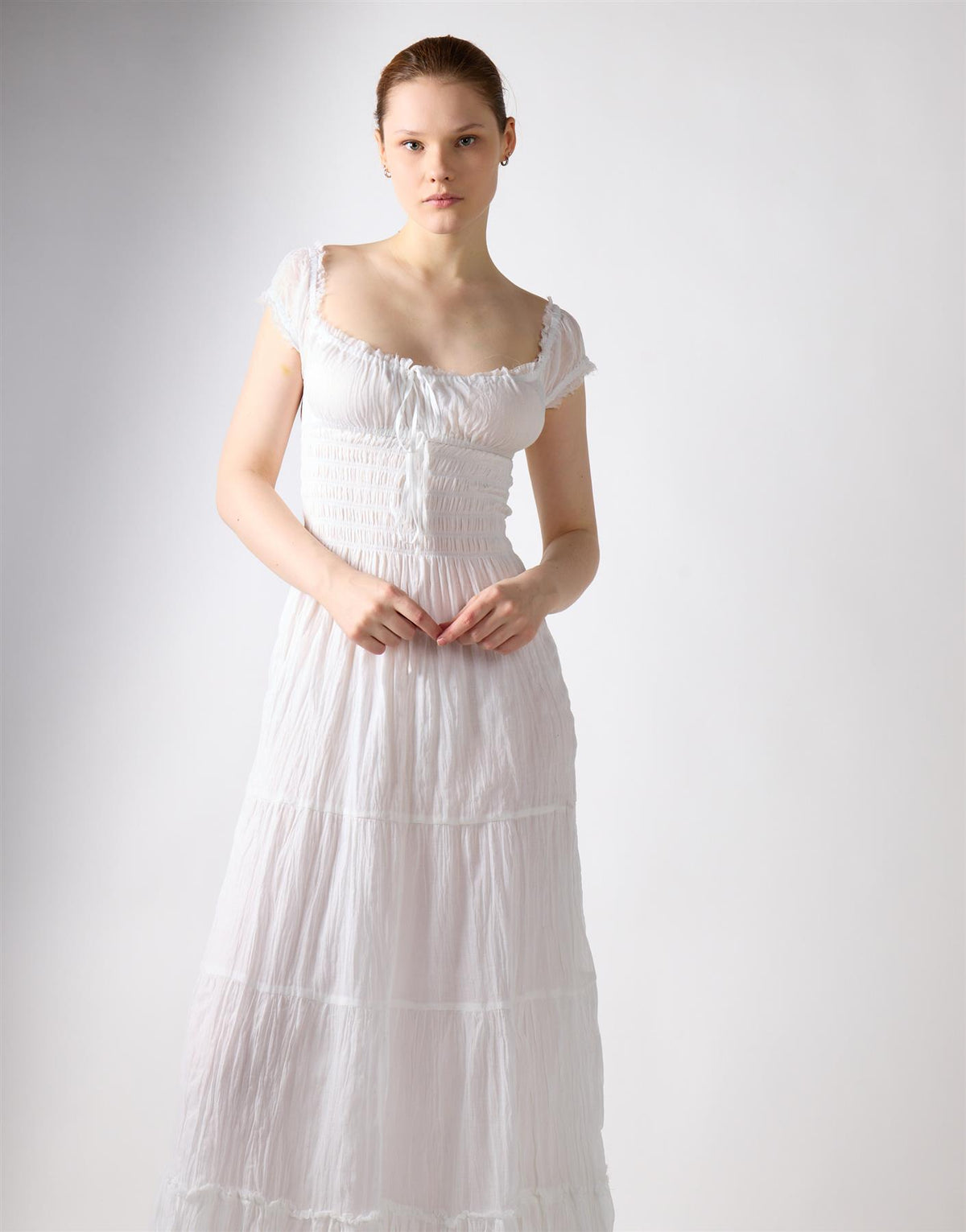 White Tiered Maxi Dress Maxi Dress