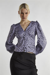 Dusty Lilac Dalmatian Long Sleeve-Tops