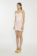 Sugar Pink Glitter Corset Crop-Top
