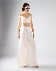 White Satin V-Neck Bralet