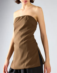 Dark Brown Longline Bandeau Top