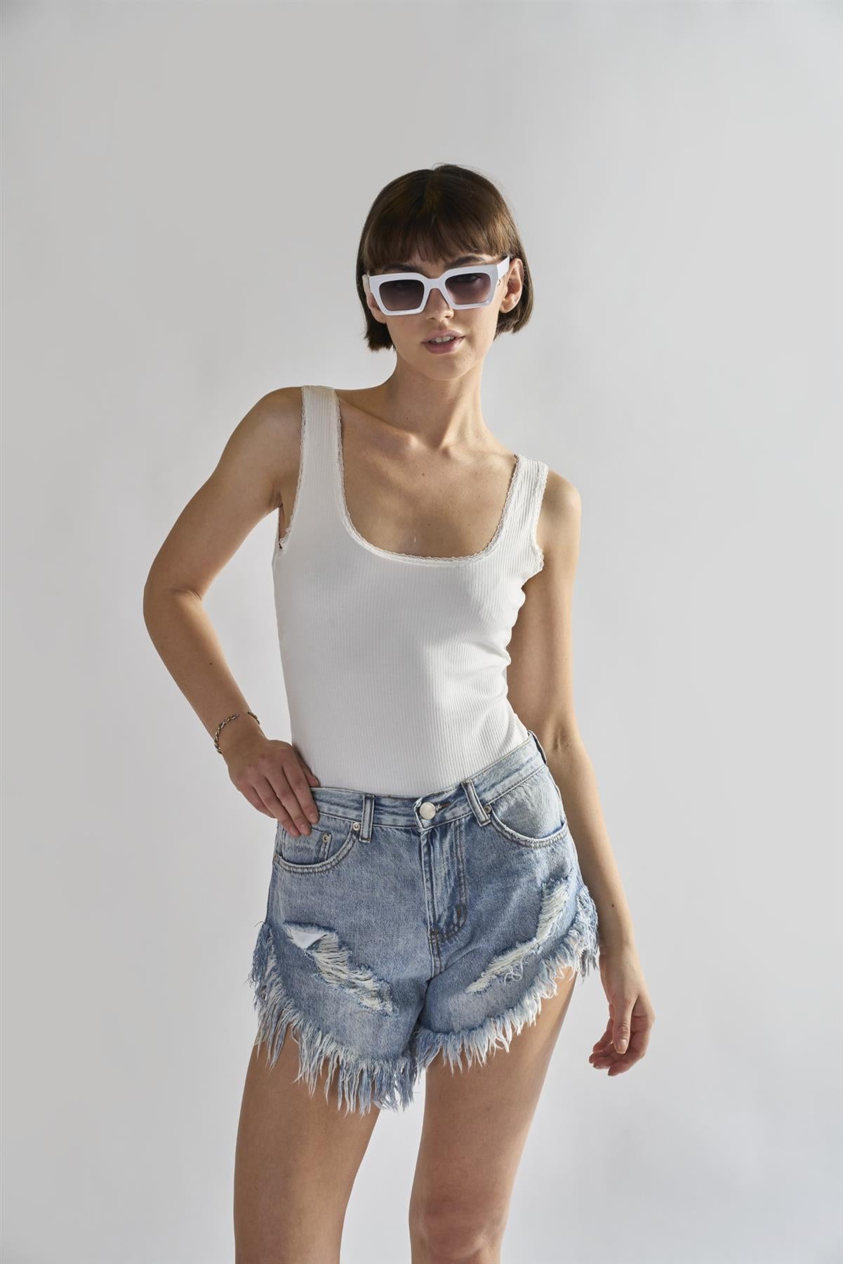 Off-White Square-Neck Bodysuit