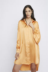 Light-Orange Button-Up Mini-Dress