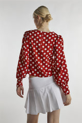 Rusty White Polka Long Sleeve-Top