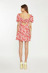 AN4493-WHITE RED FLOWER