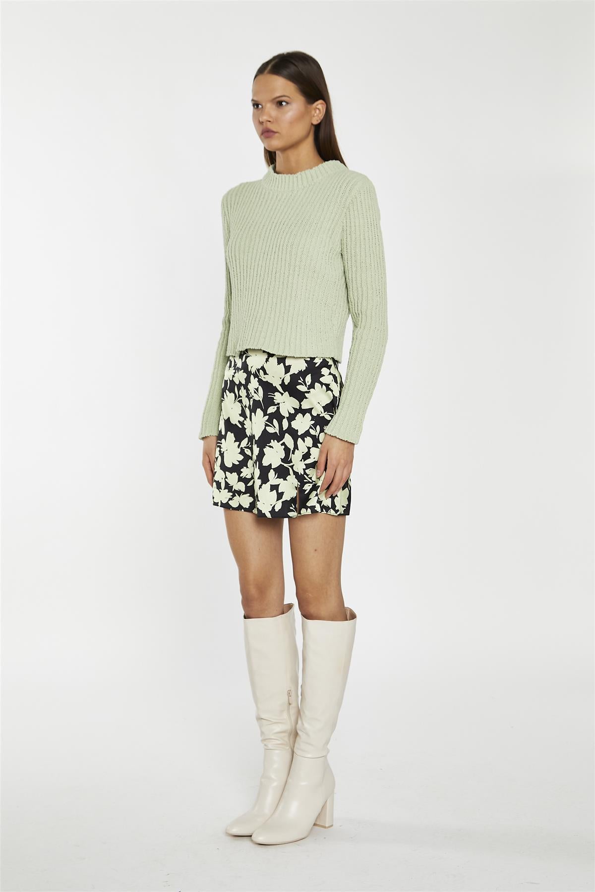 Sage Fluffy-Knit Jumper