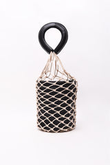 Black Net Covered Bucket Bag