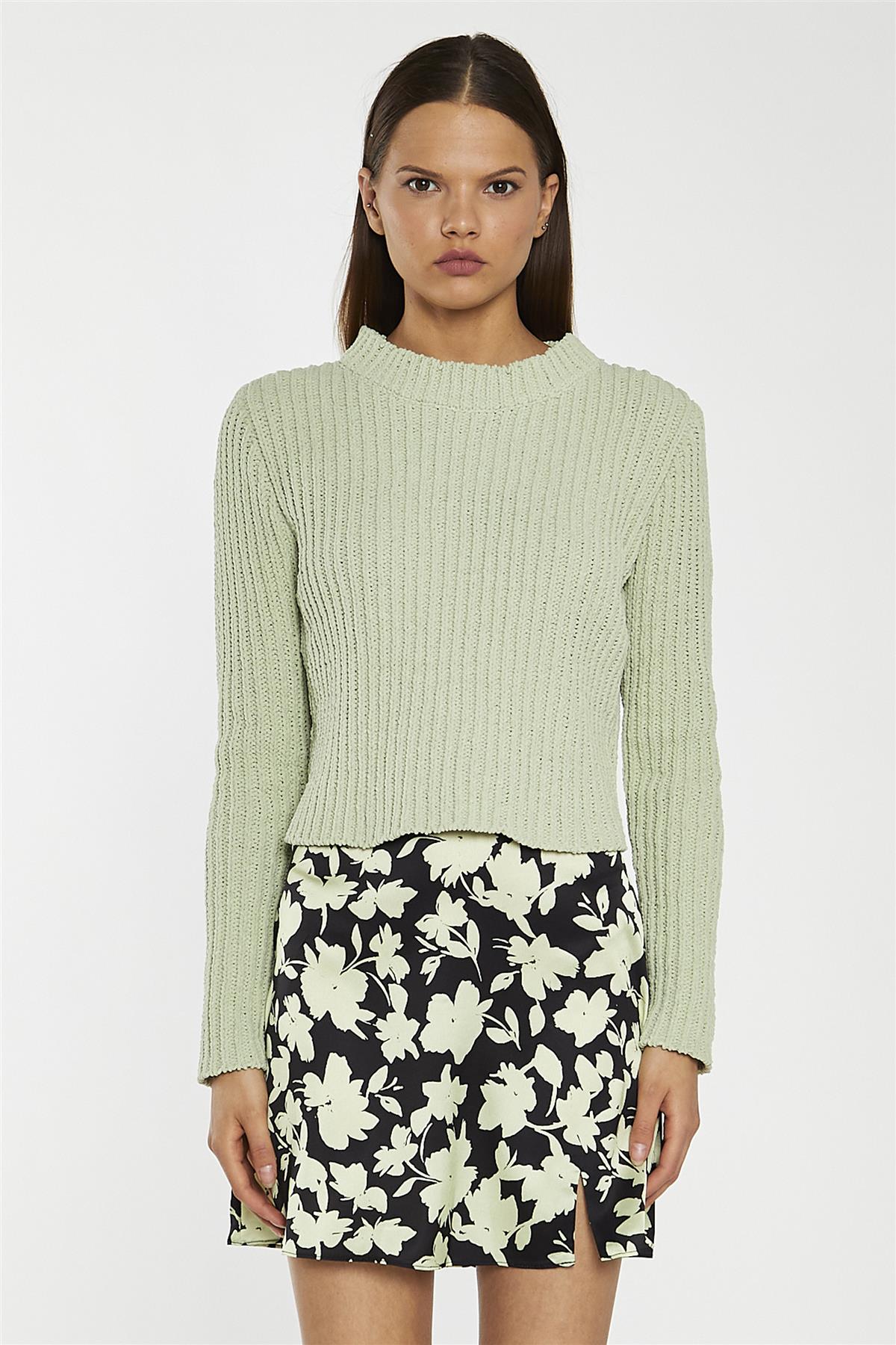 Sage Fluffy-Knit Jumper
