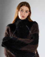 Black Brown Argyle Knit Jumper