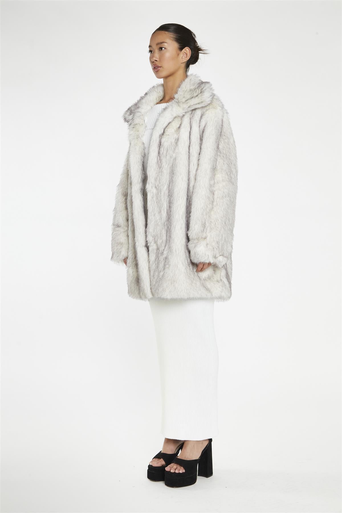 Faux Fur Jacket  - Natural