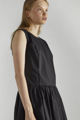 Black A-Line Skater Midi-Dress