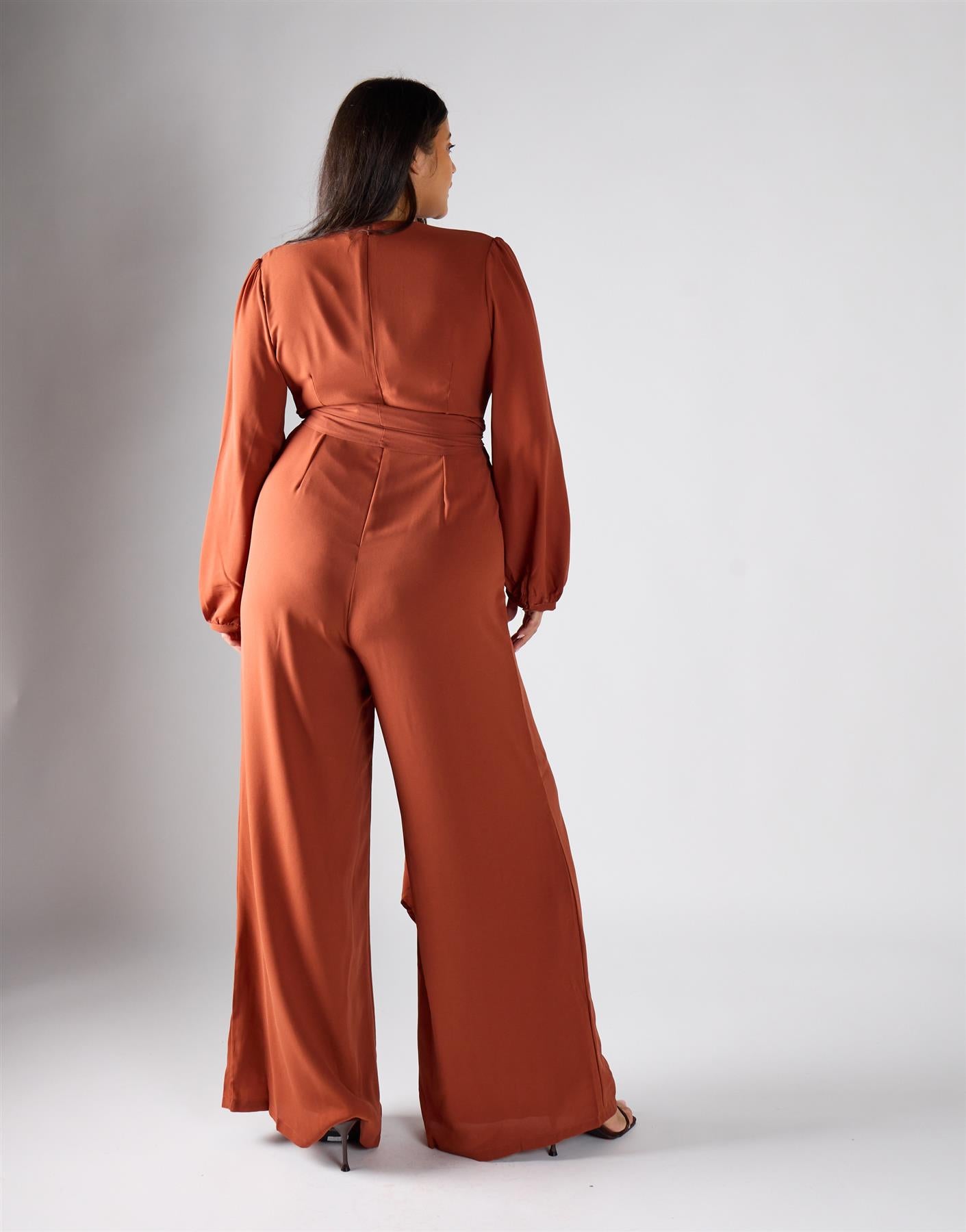 Glamorous Curve Rust Jumpsuit