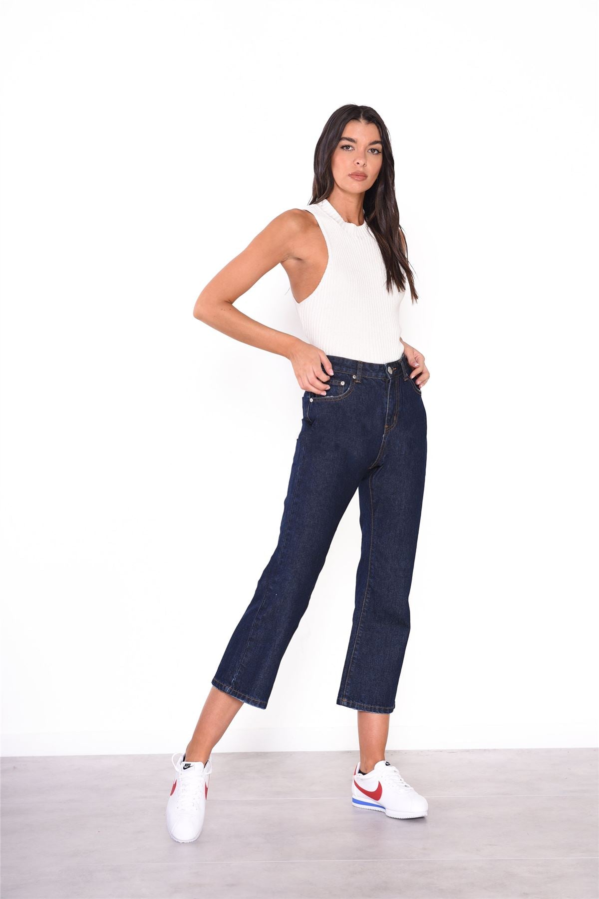 Off White Ribbed Top