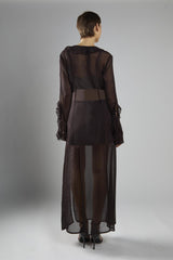 Deep Brown Shift Maxi Dress