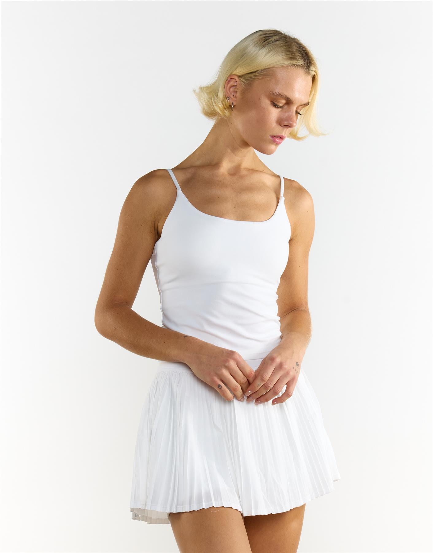 Pleated Mini Skirt - White