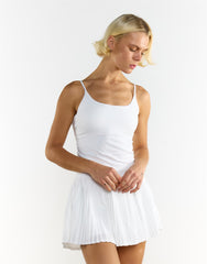 Pleated Mini Skirt - White