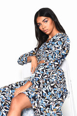 TM0401-BLACK BLUE MULTI ABSTRACT