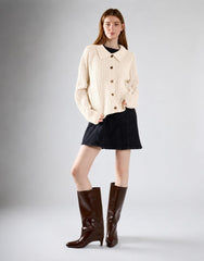 Cream Collared Cardigan