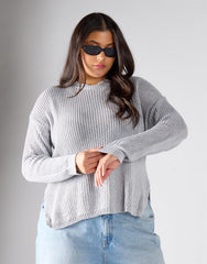 Glamorous Curve Grey Marl Knitwear Jumper