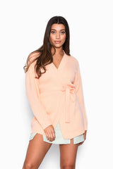 Apricot Wrap long sleeve-cardigan