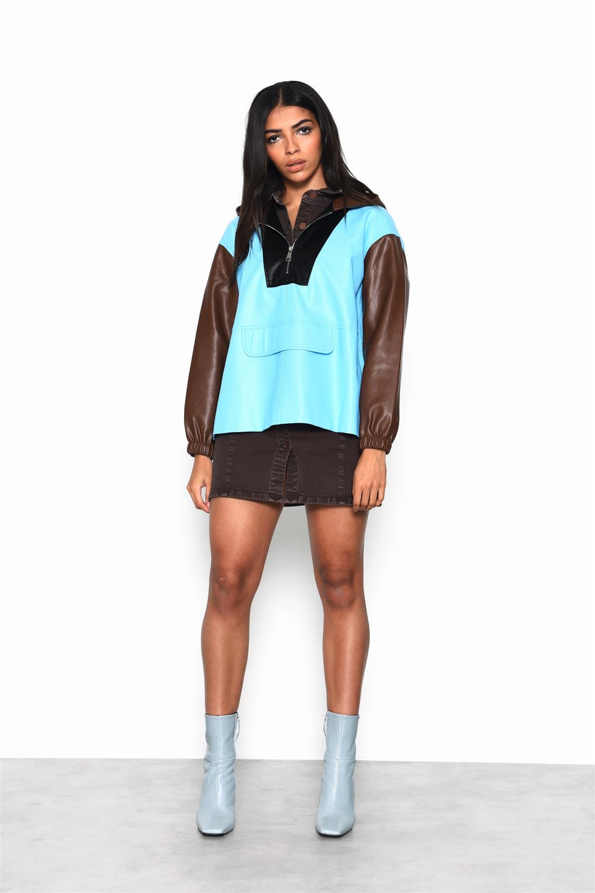 KA6832-CQ77 - BLUE MULTI PU - Jackets & Coats