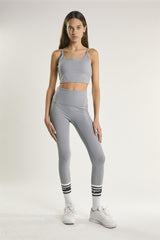 Signature Light Grey Scoop-Neck Crop-Top