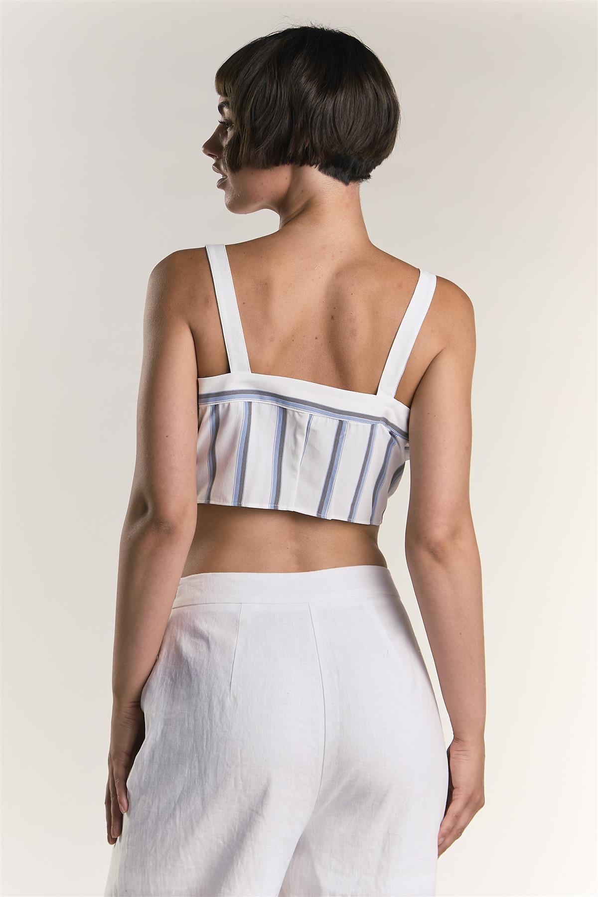 KA6306-WHITE BLUE GREY STRIPE