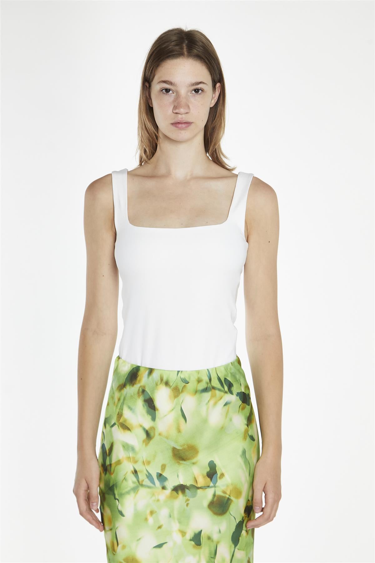 White Square-Neck Bodysuit