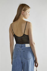 Black V-Neck Sleeveless-Bodysuit